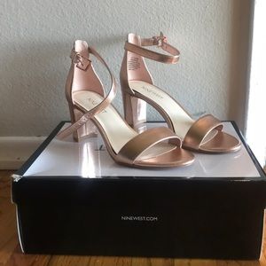 Nine West rose gold heeled sandal